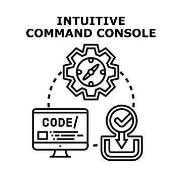 Intuitive command console concept for guiding software development イラスト素材