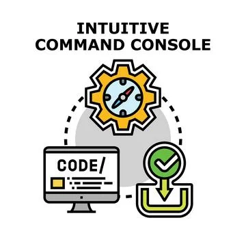 Intuitive command console concept for guiding software development 库存插图