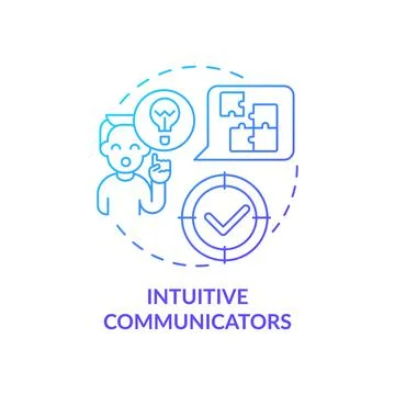 Intuitive communicators blue gradient concept icon Stock Illustration