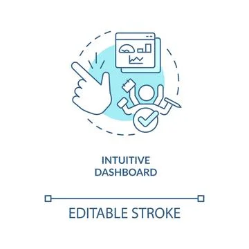 Intuitive dashboard turquoise concept icon Stock-Illustration