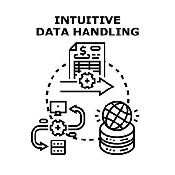 Intuitive data handling process and technology concept Stockillustratie