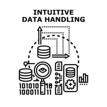 Intuitive data handling, processing, and analysis system Stock Illustration