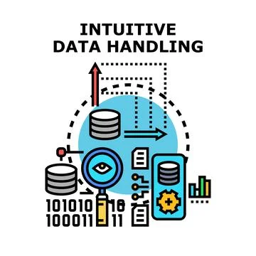Intuitive data handling, processing, and analysis system Stock Illustration