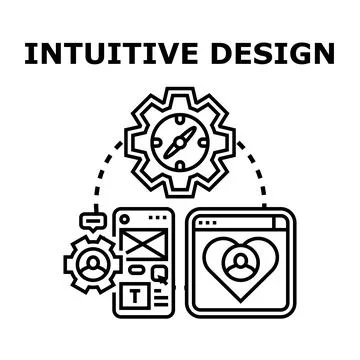 Intuitive design concept navigating user experience interface Stock Illustration