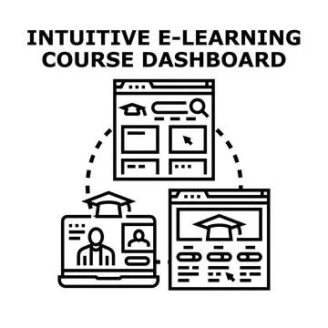 Intuitive e learning course dashboard creating online education platforms 库存插图
