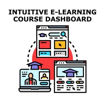 Intuitive e learning course dashboard creating online education platforms イラスト素材