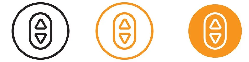 Intuitive Elevator Lift Button Icon for Accessibility and Building Graphics.. Ilustración de archivo
