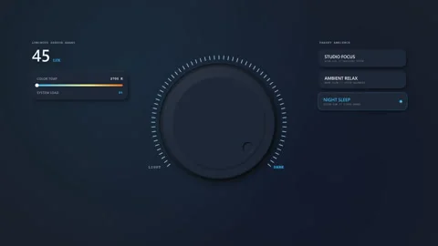 Intuitive Light Control Interface with Brightness Dial, Color Temperature S.. Stock Footage 347874966