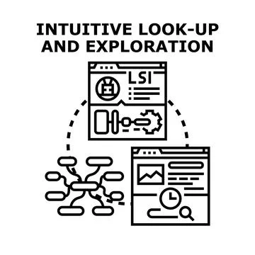 Intuitive look up and exploration concept vector icon Illustrazione stock