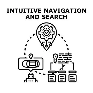 Intuitive navigation and search technology system Illustrazione stock