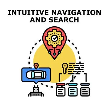 Intuitive navigation and search technology system 스톡 일러스트