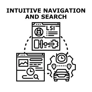 Intuitive online navigation and search user experience Stock Illustration