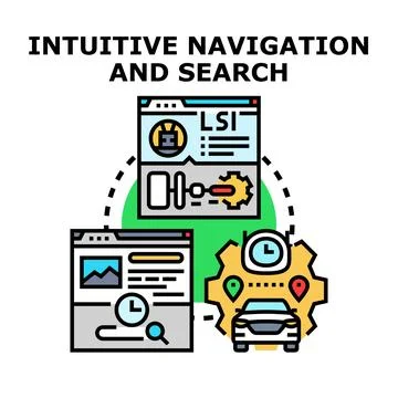 Intuitive online navigation and search user experience Stock Illustration