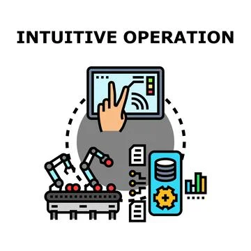 Intuitive operation controlling automation process and manufacturing Stock Illustration
