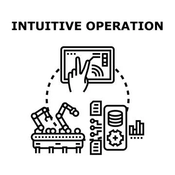 Intuitive operation controlling automation process and manufacturing Stock Illustration