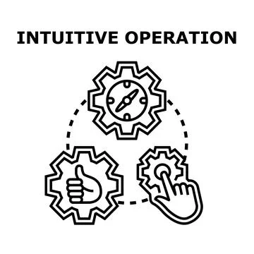 Intuitive operation process with workflow gears Ilustração Stock