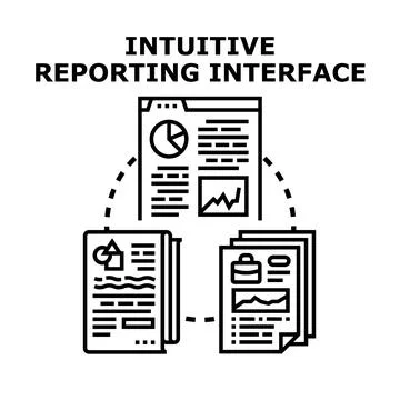 Intuitive reporting interface analyzing business data イラスト素材