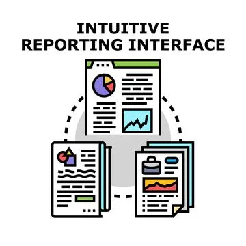 Intuitive reporting interface analyzing business data イラスト素材