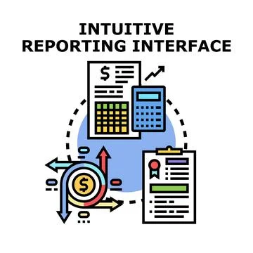 Intuitive reporting interface concept for business data analysis Stock Illustration