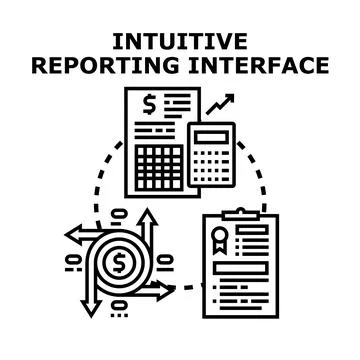 Intuitive reporting interface concept for business data analysis Stock Illustration