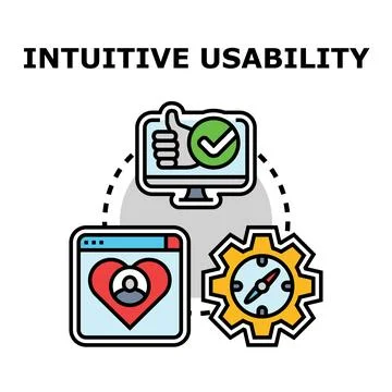 Intuitive usability concept for digital interface design 스톡 일러스트