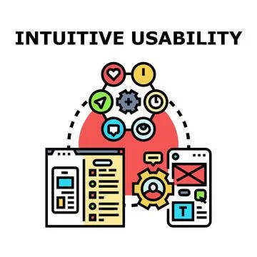 Intuitive usability concept for digital interface design Stock Illustration