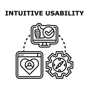 Intuitive usability concept for digital interface design 스톡 일러스트