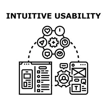 Intuitive usability concept for digital interface design Stock Illustration