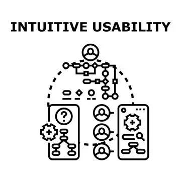 Intuitive usability concept vector icon representing digital solutions 库存插图