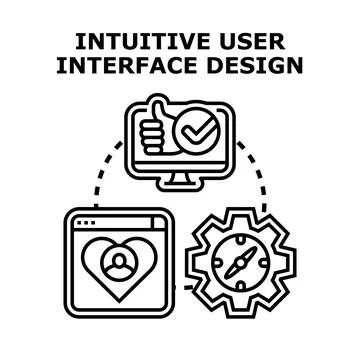Intuitive user interface design creating positive experience Stock Illustration