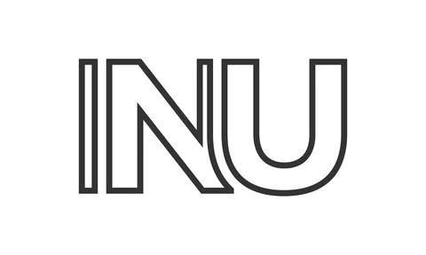 INU logo design template with strong and modern bold text. Initial based ve.. 库存插图