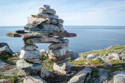 Inukshuk with Iceberg Stock Photos