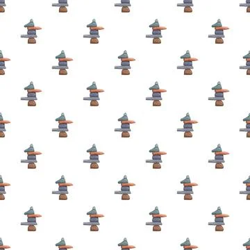 Inukshuk pattern symbolizing indigenous arctic culture Stockillustratie