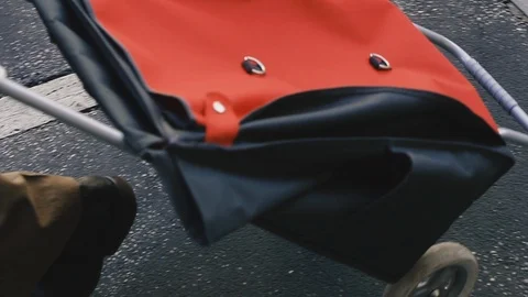 Invalid cane. Grandfather with a cane is on the road. Video stock 123574792