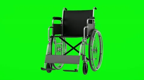 Invalid chair loop rotate on green chromakey background Stock Footage 22244927