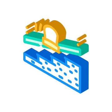 Invalid elevator isometric icon vector illustration color Stock Illustration