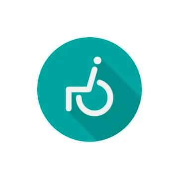 Invalid Flat Icon With Long Shadow. Medical Flat Icons. Stock Illustration