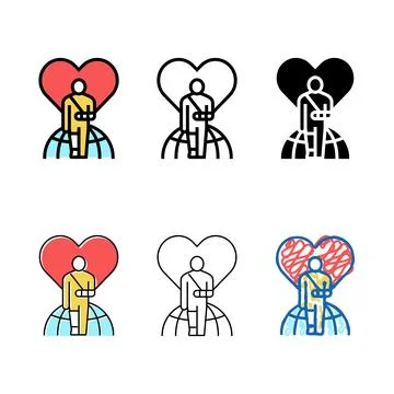 Invalid patient refugee pack world help color icon vector Stock Illustration