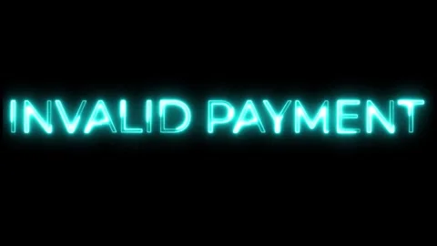 Invalid Payment Neon Typography Animation Stock Footage 321658339