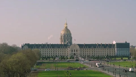 The Invalides monument in Paris by drone Stock Footage 320103581