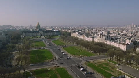 The Invalides monument in Paris by drone Stock Footage 320103604