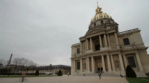 Invalides Paris Timelapse Stock Footage 1073407