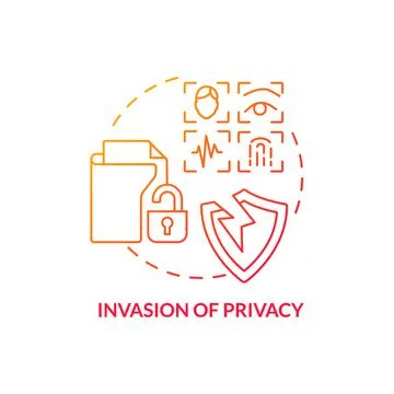 Invasion of privacy red gradient concept icon Stock Illustration