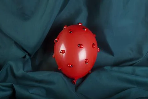 Invasion red balloon ladybug Stock Photos
