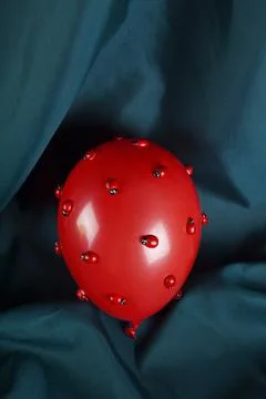 Invasion red balloon ladybug Stock Photos