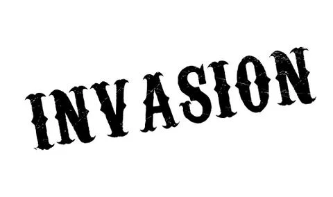 Invasion rubber stamp Stock Illustration