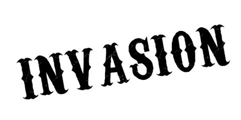 Invasion rubber stamp Stock Illustration