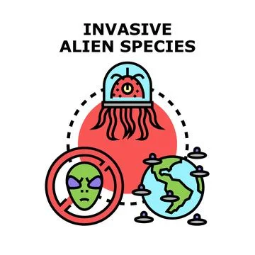 Invasive alien species threatening planetary ecosystem stability Ilustración de archivo