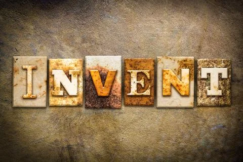 Invent Concept Letterpress Leather Theme Stock Illustration