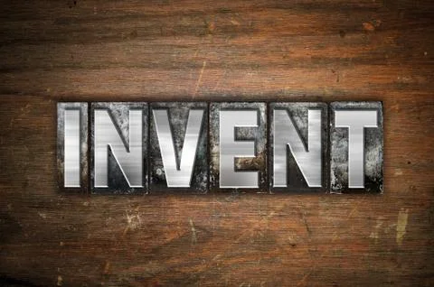 Invent Concept Metal Letterpress Type Stock Illustration